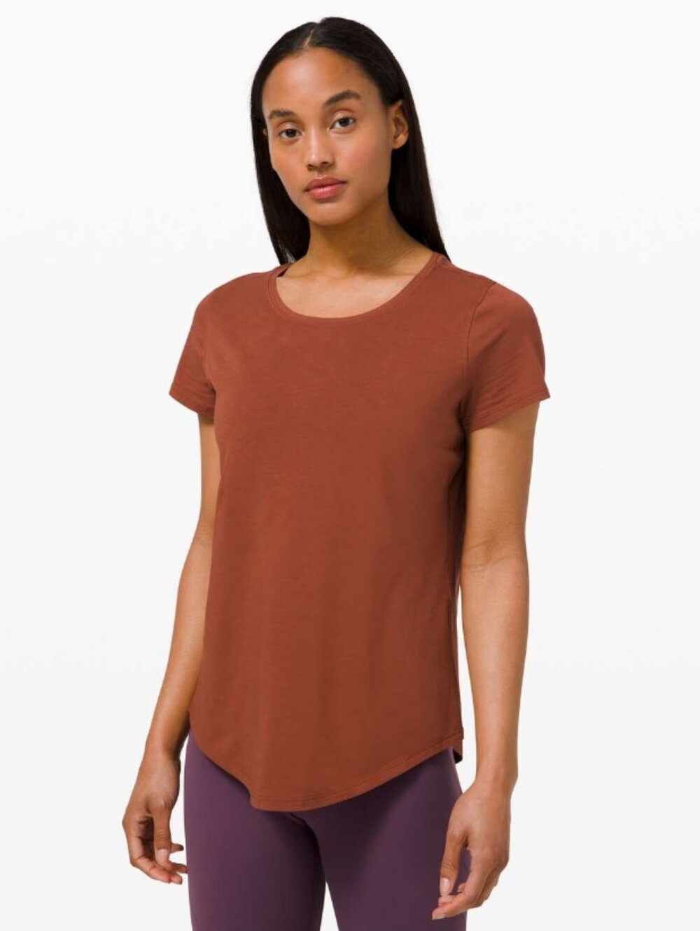Lululemon Love Crew III Tee Dark Terracotta Size 10 Pima Cotton
